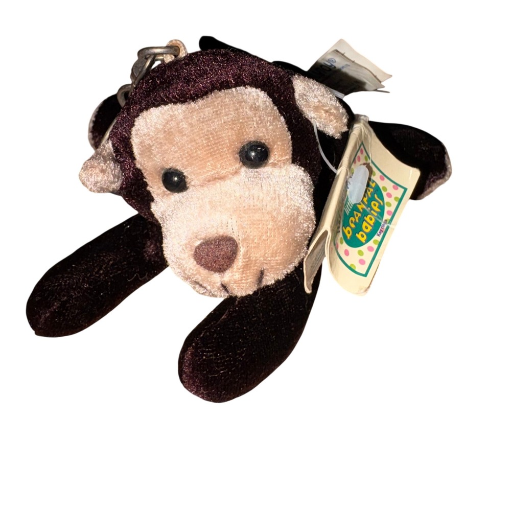 Vintage Monkey Keychain Beanpal Babies NWT Unisex Small Brown Kellytoy